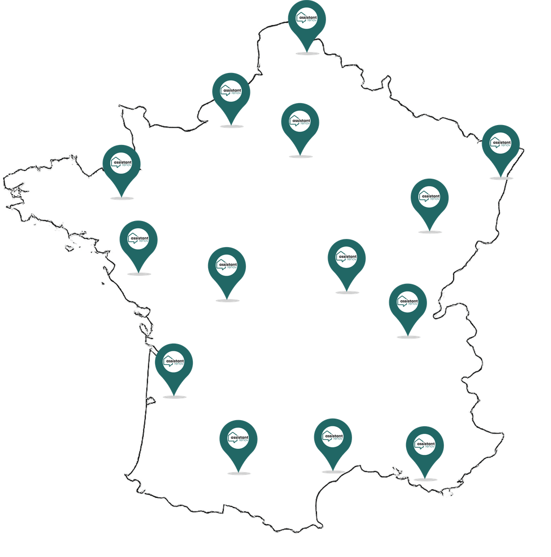Carte des interventions d'Assistant Renov sur le territoire français