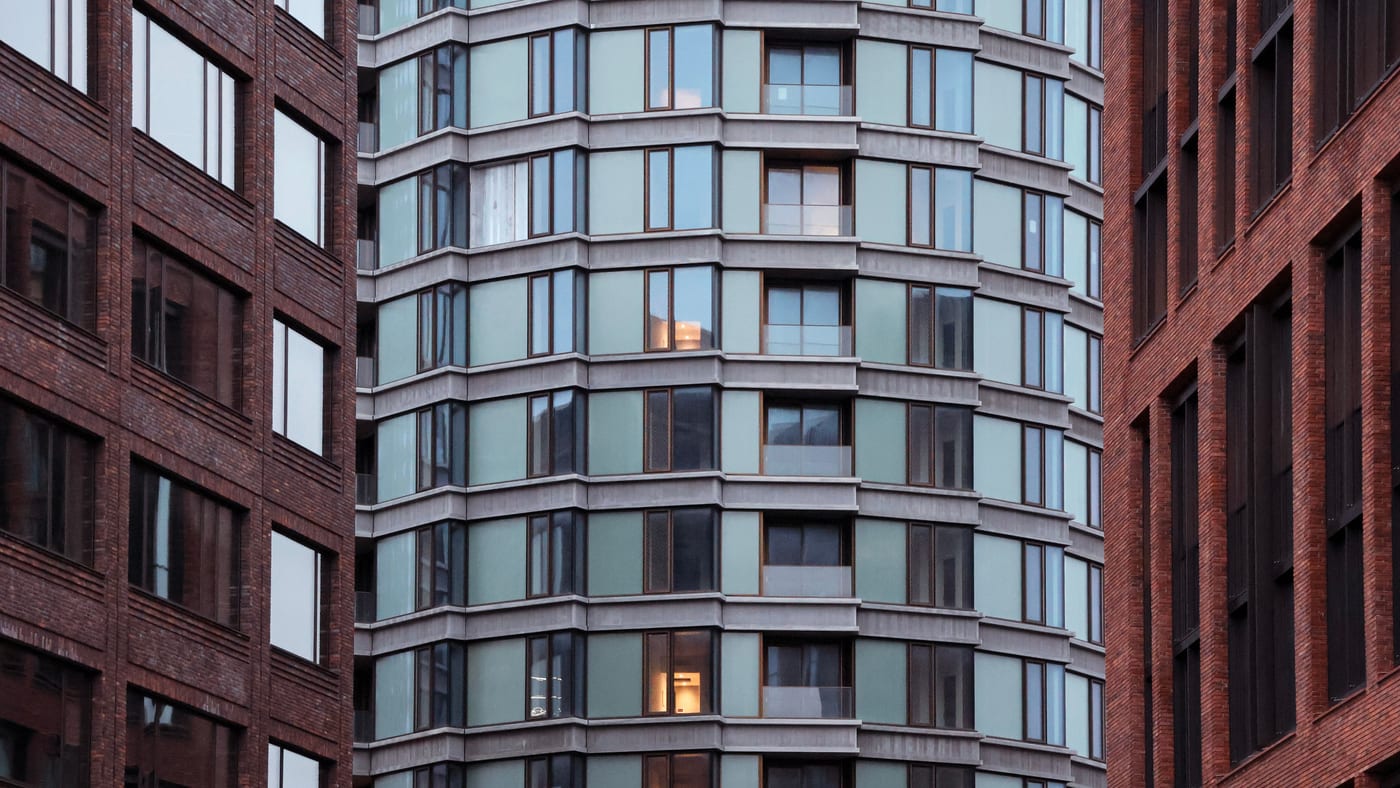 Façades d'immeubles résidentiels modernes, patrimoine type d'un bailleur en monopropriété